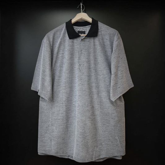Textured Grey Premium Cotton Polo T-Shirt 