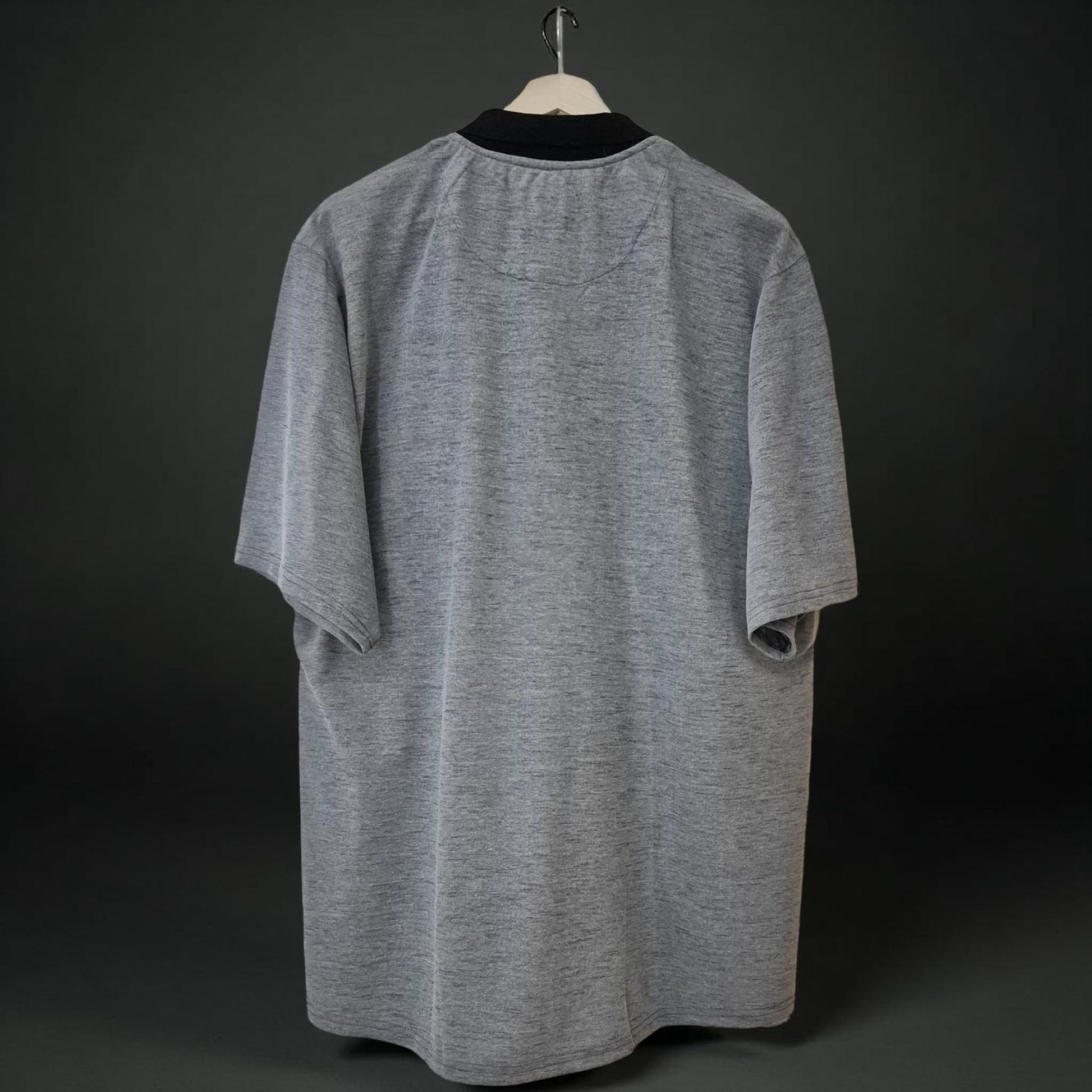 Textured Grey Premium Cotton Polo T-Shirt 