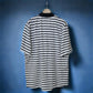 White with Navy Blue Stripes Cotton Polo T-Shirt 