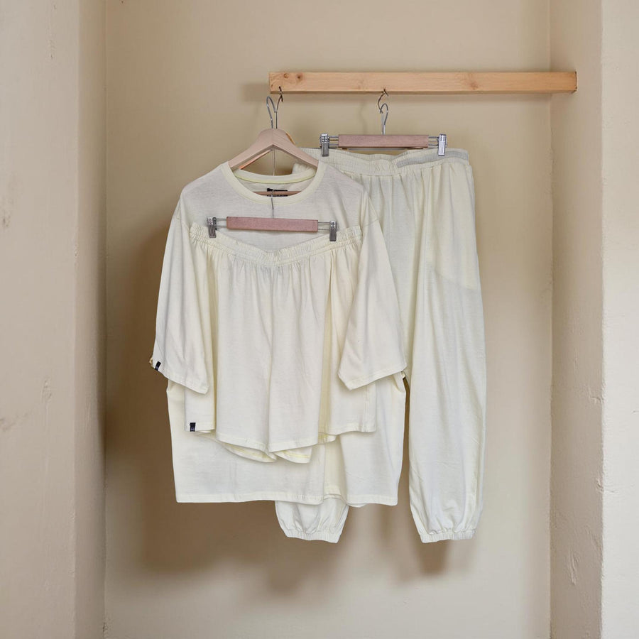 Premium Lemon Yellow Co-ords Set (Cotton)- Breathe Series (Super Thin)