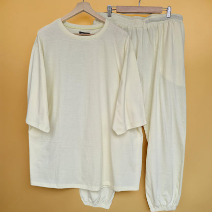 Premium Lemon Yellow Co-ords Set (Cotton)- Breathe Series (Super Thin) 