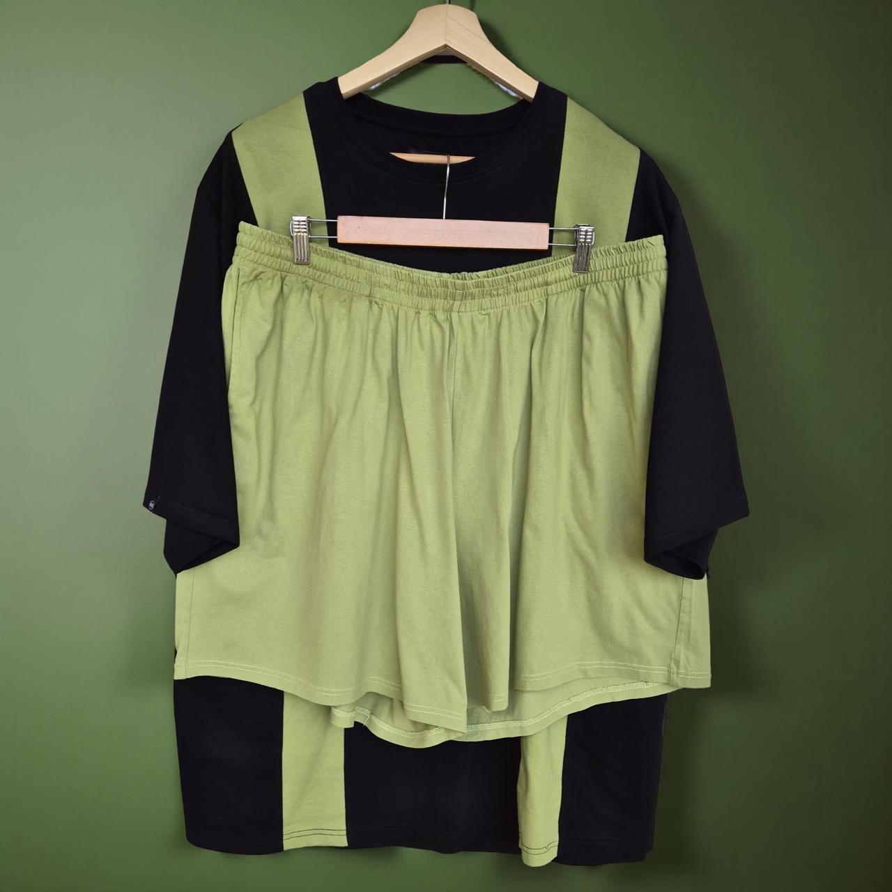 Exclusive Black & Green Stripe Cotton Co-ord Set 