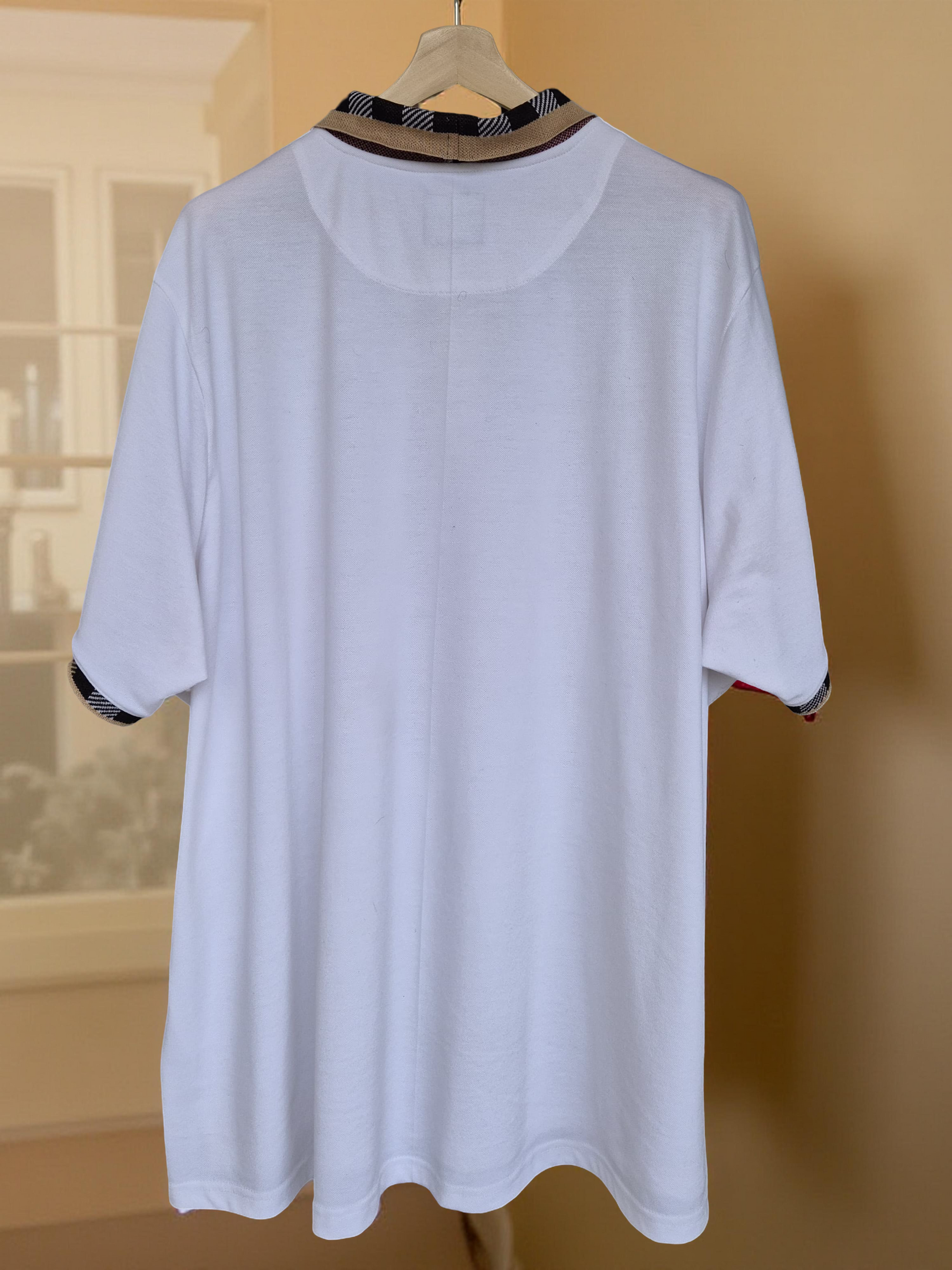 The Regal Check Collar White Polo Tshirt 
