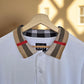 The Regal Check Collar White Polo Tshirt 