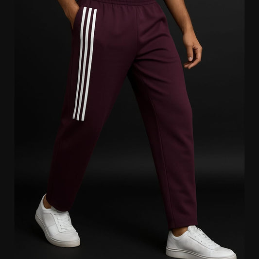 Maroon Striped Joggers/Track-pants 