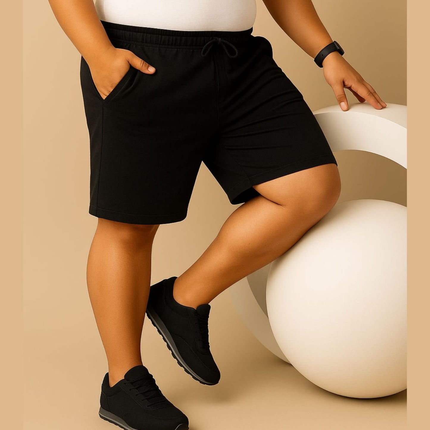 Black Cotton Shorts 