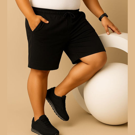 Black Cotton Shorts 