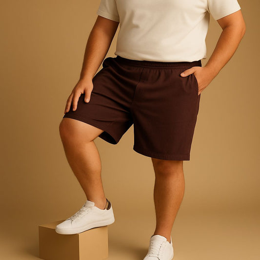 Chocolate Brown Cotton Shorts 