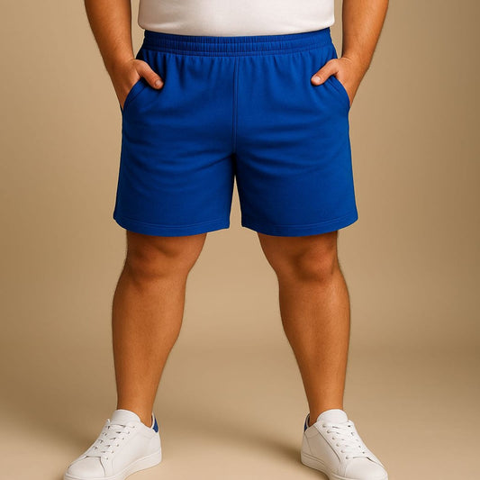 Vibrant Blue Cotton Shorts 