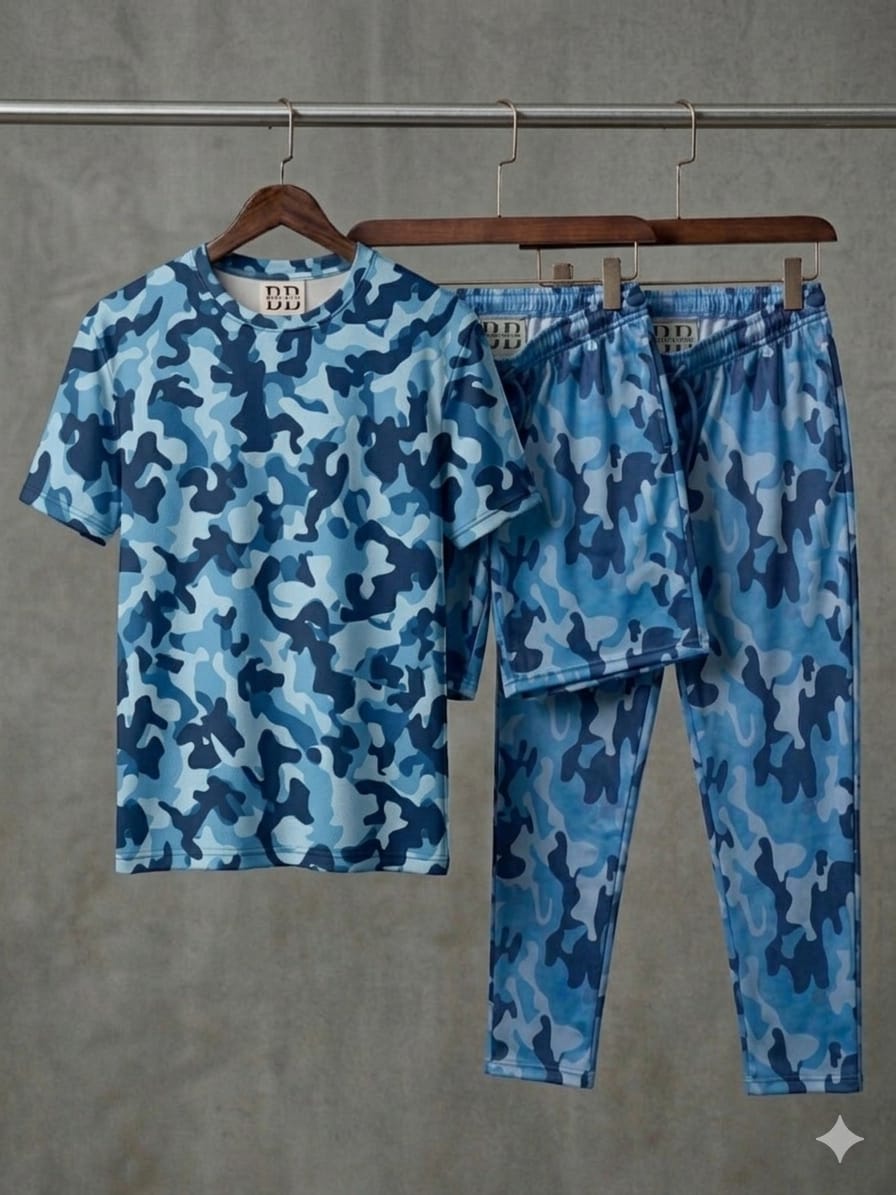 Nordic Blue Camouflage Co-ords Set (Dri-fit material) 
