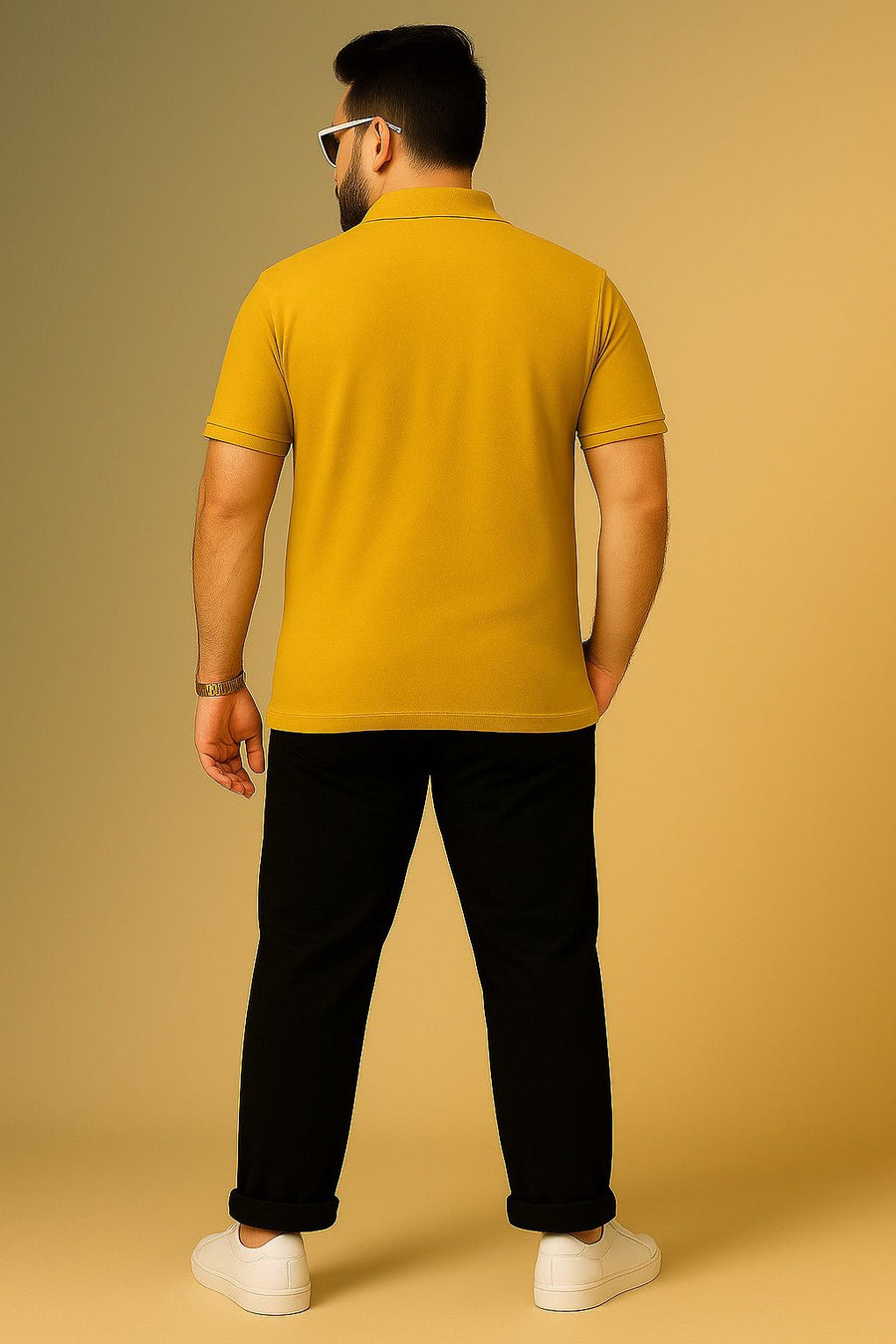 Mustard Yellow Polo Tshirt (Cotton Blend)