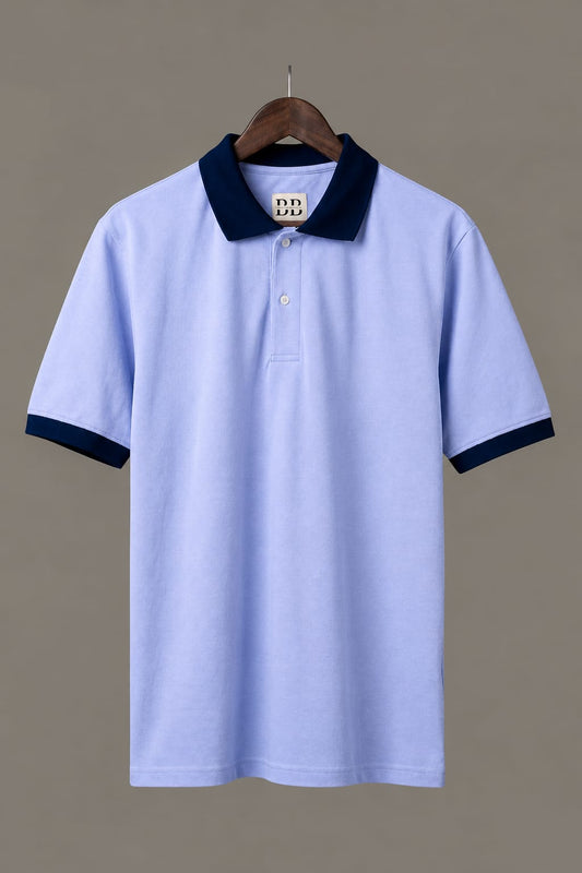 Belmont Blue Collar Polo (Premium Cotton Blend) 