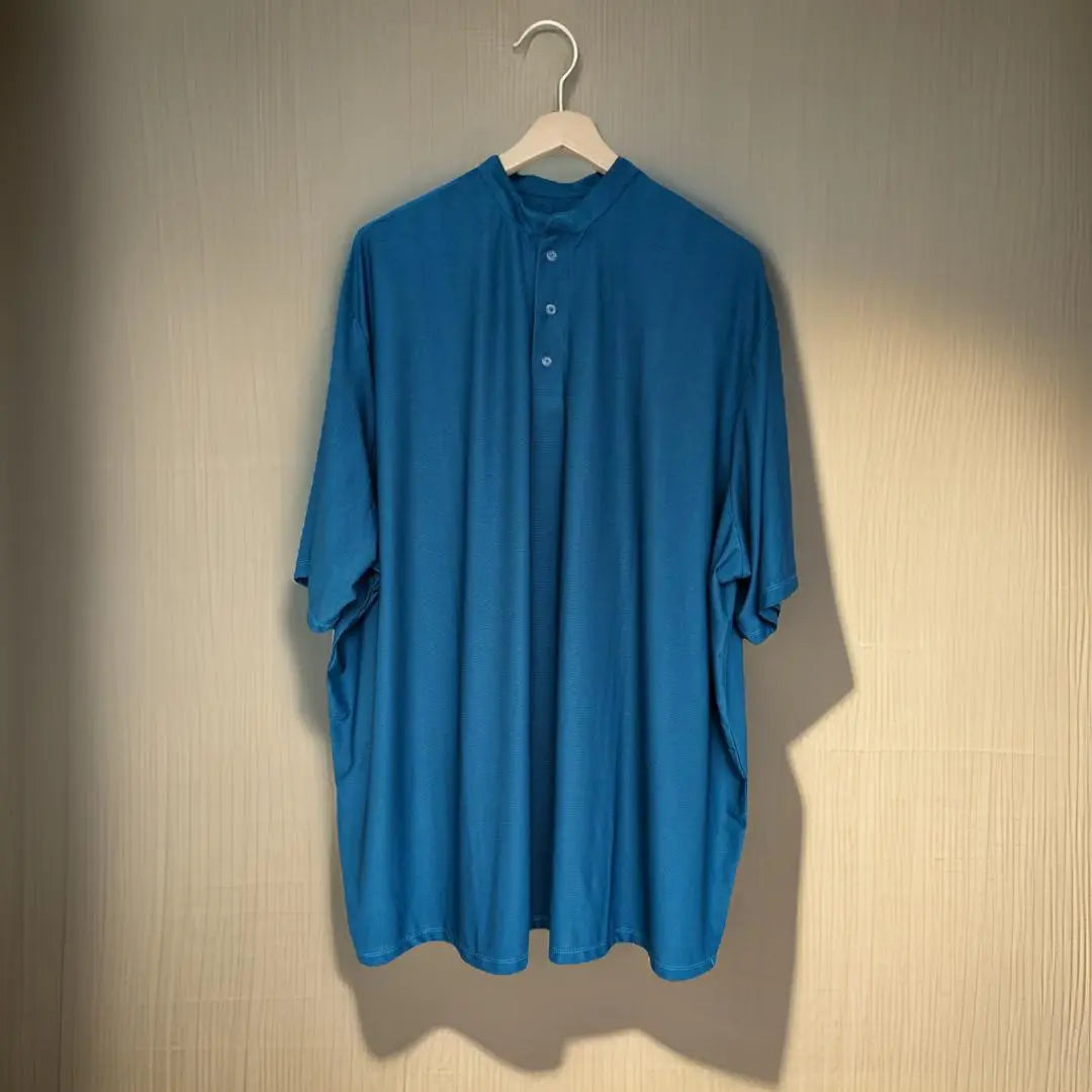 Blue Mandarin Neck Dri-fit Tshirt_Polo_Tshirts_Pant_Gym_Kurtas_Co-ords_Shorts_Joggers - Sizes from 12XL_11XL_10XL_9XL_8XL_7XL_6XL_5XL_4XL_3XL_2XL_XL.