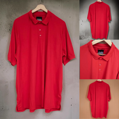 Fiery Red Dri-fit Polo T-shirt_Polo_Tshirts_Pant_Gym_Kurtas_Co-ords_Shorts_Joggers - Sizes from 12XL_11XL_10XL_9XL_8XL_7XL_6XL_5XL_4XL_3XL_2XL_XL.