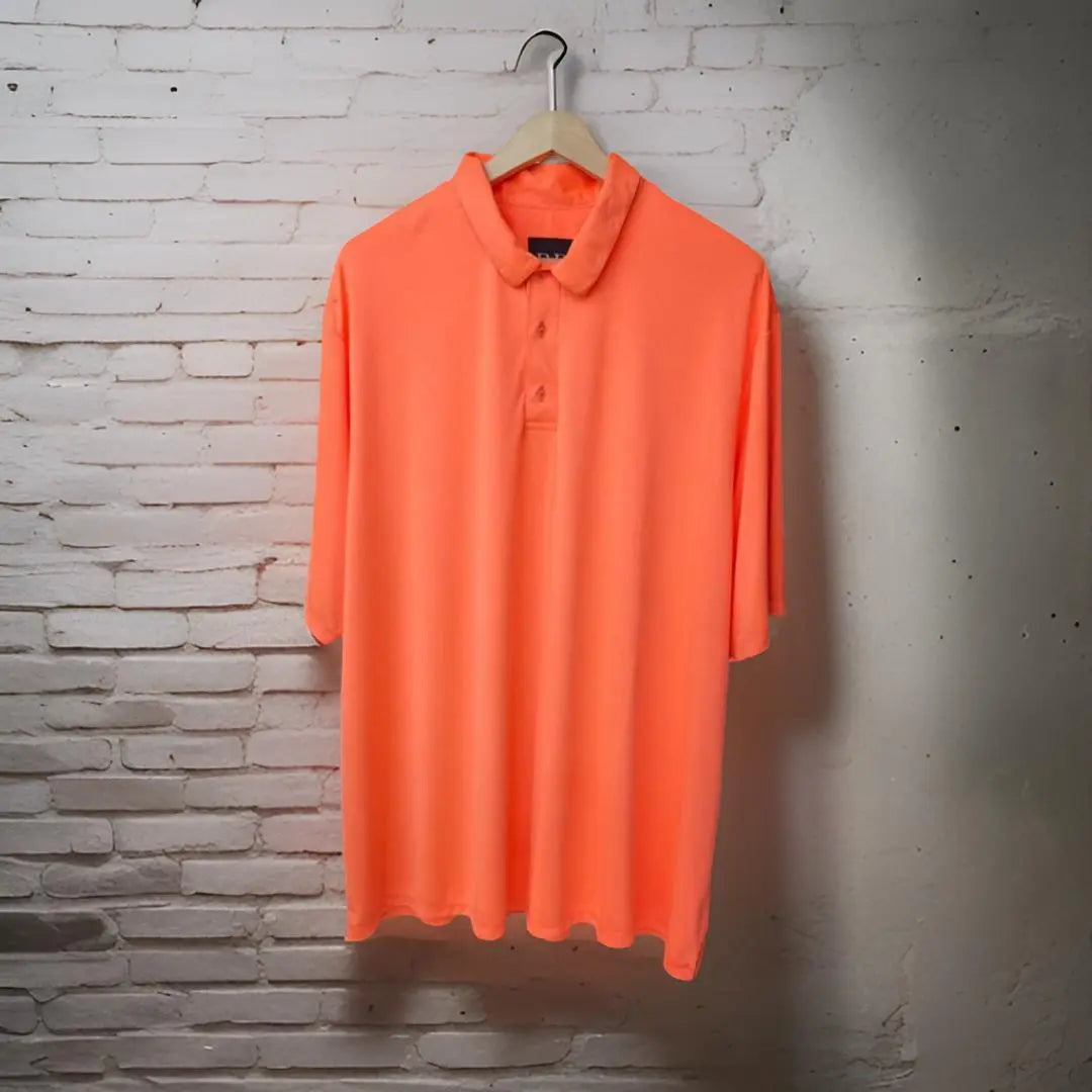 Fluorescent Peach Dri-fit Polo T-shirt_Polo_Tshirts_Pant_Gym_Kurtas_Co-ords_Shorts_Joggers - Sizes from 12XL_11XL_10XL_9XL_8XL_7XL_6XL_5XL_4XL_3XL_2XL_XL.