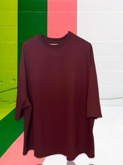 Maroon Oversized Alien Tshirt_Polo_Tshirts_Pant_Gym_Kurtas_Co-ords_Shorts_Joggers - Sizes from 12XL_11XL_10XL_9XL_8XL_7XL_6XL_5XL_4XL_3XL_2XL_XL.