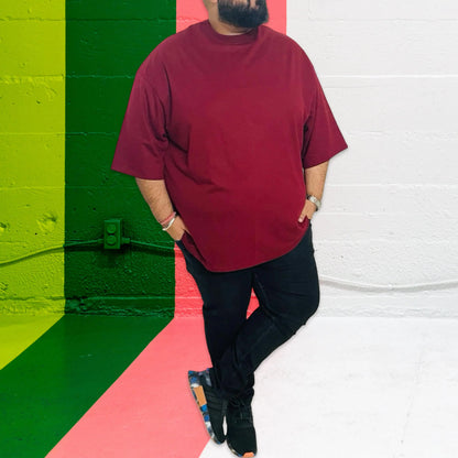 Maroon Oversized Bull Tshirt_Polo_Tshirts_Pant_Gym_Kurtas_Co-ords_Shorts_Joggers - Sizes from 12XL_11XL_10XL_9XL_8XL_7XL_6XL_5XL_4XL_3XL_2XL_XL.