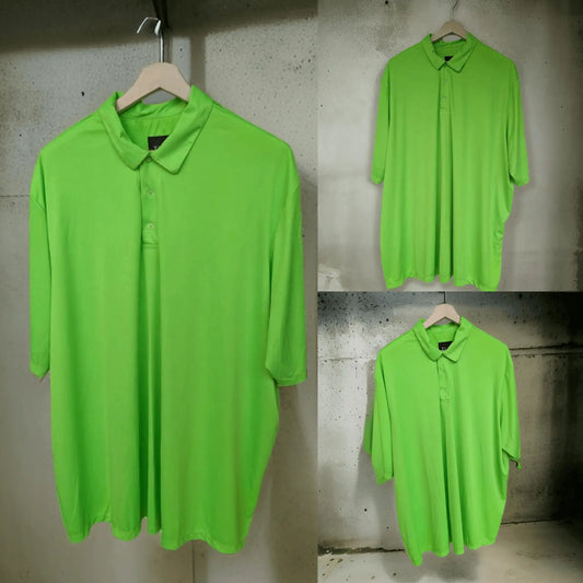 Neon Green Polo Neck Dri-fit Tshirt_Polo_Tshirts_Pant_Gym_Kurtas_Co-ords_Shorts_Joggers - Sizes from 12XL_11XL_10XL_9XL_8XL_7XL_6XL_5XL_4XL_3XL_2XL_XL.