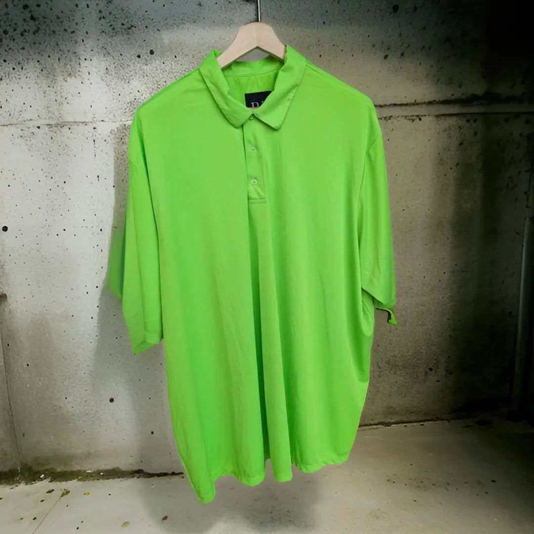 Neon Green Polo Neck Dri-fit Tshirt_Polo_Tshirts_Pant_Gym_Kurtas_Co-ords_Shorts_Joggers - Sizes from 12XL_11XL_10XL_9XL_8XL_7XL_6XL_5XL_4XL_3XL_2XL_XL.