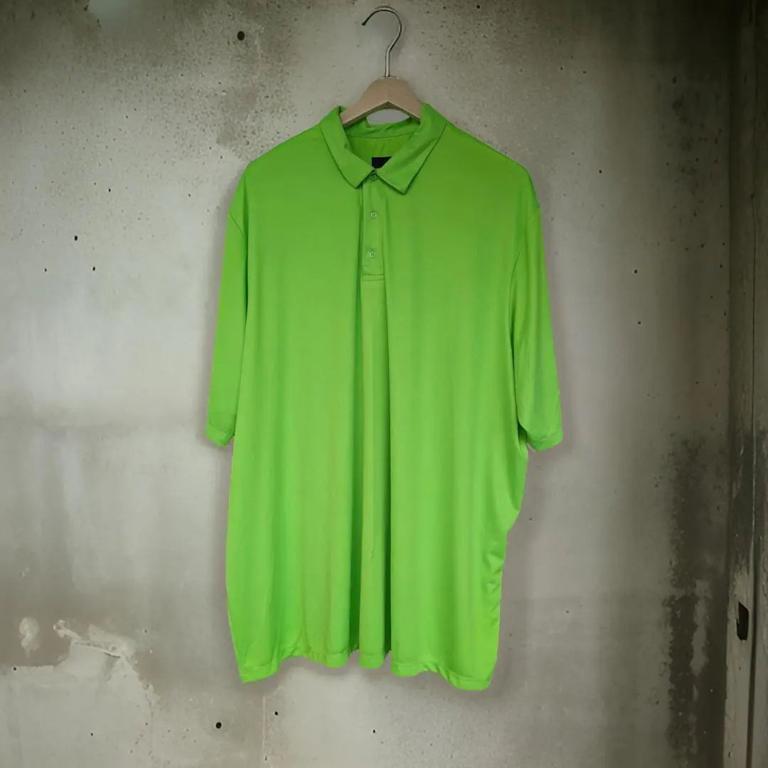 Neon Green Polo Neck Dri-fit Tshirt_Polo_Tshirts_Pant_Gym_Kurtas_Co-ords_Shorts_Joggers - Sizes from 12XL_11XL_10XL_9XL_8XL_7XL_6XL_5XL_4XL_3XL_2XL_XL.