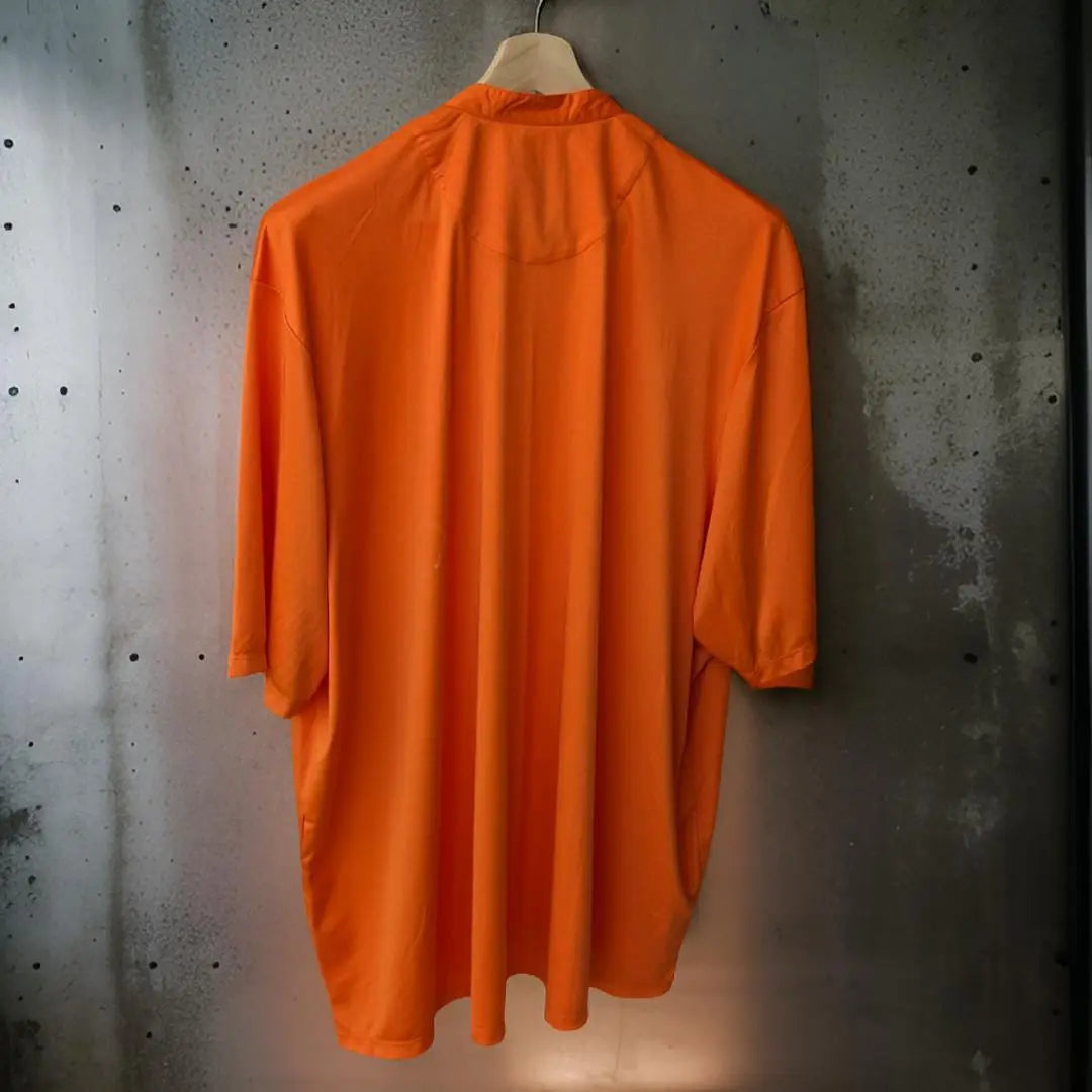 Neon Orange Mandarin Neck Dri-fit Tshirt_Polo_Tshirts_Pant_Gym_Kurtas_Co-ords_Shorts_Joggers - Sizes from 12XL_11XL_10XL_9XL_8XL_7XL_6XL_5XL_4XL_3XL_2XL_XL.