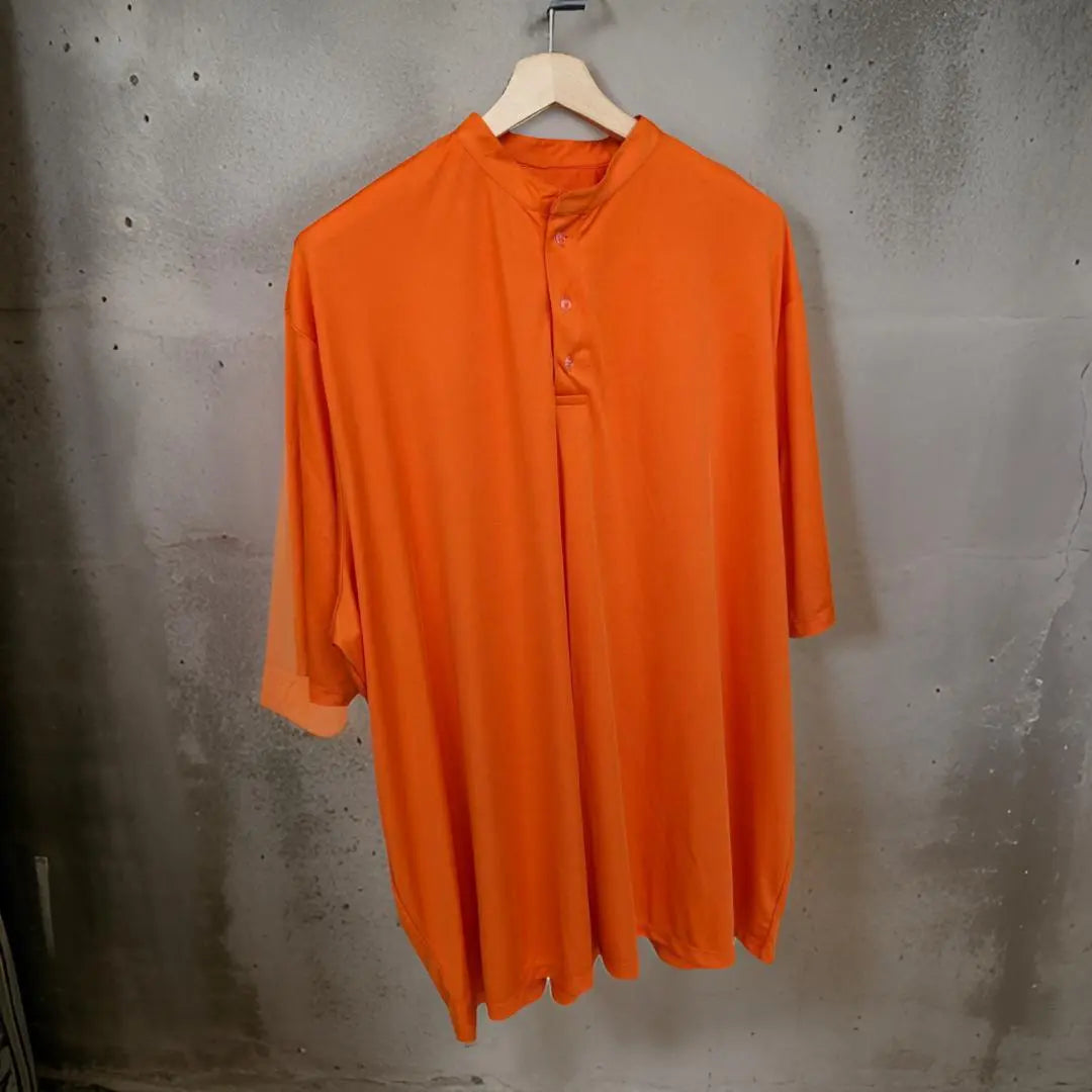 Neon Orange Mandarin Neck Dri-fit Tshirt_Polo_Tshirts_Pant_Gym_Kurtas_Co-ords_Shorts_Joggers - Sizes from 12XL_11XL_10XL_9XL_8XL_7XL_6XL_5XL_4XL_3XL_2XL_XL.