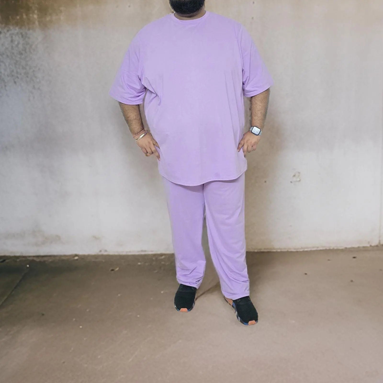 Premium Lavender Co-ord Set (Cotton)_Polo_Tshirts_Pant_Gym_Kurtas_Co-ords_Shorts_Joggers - Sizes from 12XL_11XL_10XL_9XL_8XL_7XL_6XL_5XL_4XL_3XL_2XL_XL.